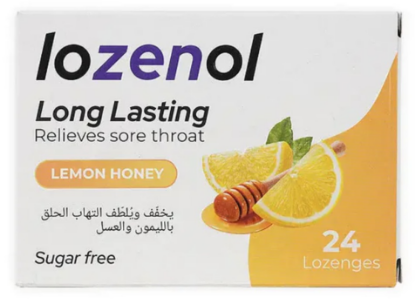 LOZENOL LONG LASTING LEMON HONEY SF 24 LOZENGES