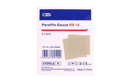 KSP PARAFFIN GAUZE RS 12 – 5×5 CM – 10’S